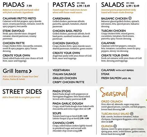 my piada menu.